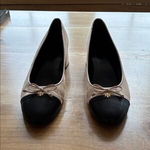 Tory Burch Black and Cream Flats